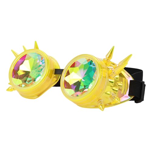 [Qcbuegof] Kaleidoskop-Brille, psychedelische Brille, Stelebank-Brille, Regenbogen-Prismen-Beugung, Kristalllinse von Qcbuegof