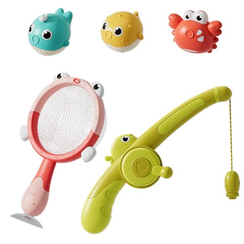Qcbuegof Kinder Badezimmer Spielzeugset Fish Catcher Werkzeug Glühende Meerestier Förderung Der Handaugenkoordination Für Kleinkindmagnetfischerbad Spielzeug Für Kinder von Qcbuegof