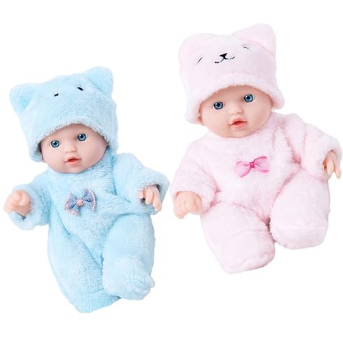 Qcbuegof Plüschbärenkleidung Realistische Silikone Wiedergeborene Babypuppen 2 von Qcbuegof