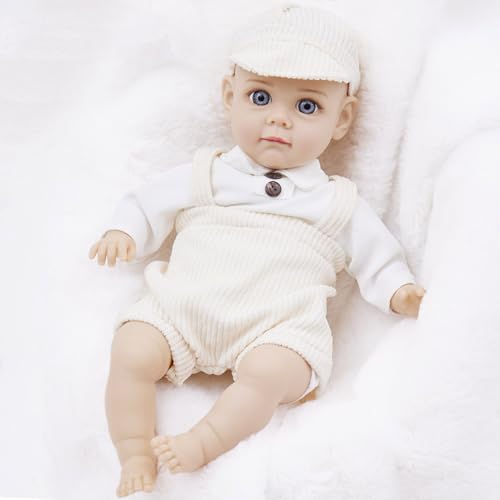 Qcbuegof Realistische 14 Zoll Vinyls Neugeborene Baby Boy Dolls Realistische Kinderspielzeug Weiche Puppen Vinyls Mit Ausgestopften Spielzeugsammler Realistische Puppen Kleinkindkleidung von Qcbuegof