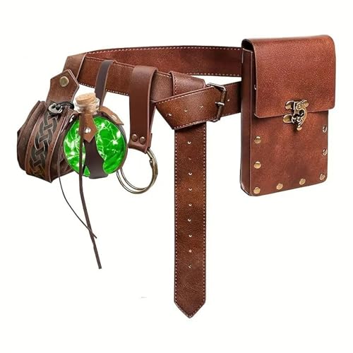 Qcbuegof] Renaissance-Kostüm Bikinsis Zubehör Mittelalter Pirat Trank Flasche Haken Gurt Halloween Renaissance Cosplay Kostüm von Qcbuegof