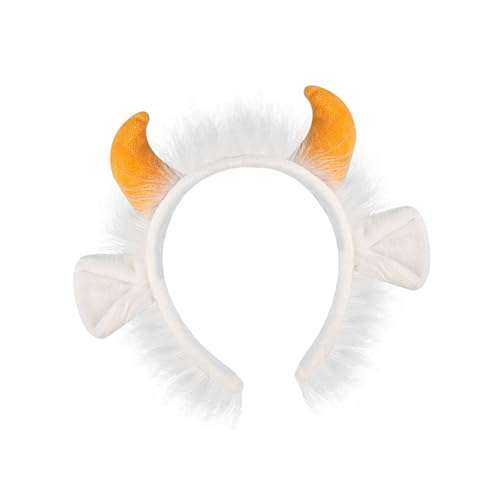 Qcbuegof Rinder-Haarband, Halloween-Haarband, Plüsch, Kuhohren, Haarreif, Kostümzubehör, Tier-Kopfbedeckung, Make-up-Dekorationen, Requisiten, Rinderverkleidungszubehör Qcbuegof Rinder-Haarband, Halloween-Haarband, Plüsch, Kuhohren, Haarreif, Kostümzubehör, Tier-Kopfbedeckung, Make-up-Dekorationen, Requisiten, Rinderverkleidungszubehör von Qcbuegof