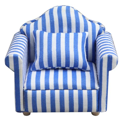 Qcbuegof Schlafzimmer Single Sofa Blumensofa Miniaturmöbel Modell Dollhouses Couch Accessoire Realistische Spielset 1:12 Sofa Modell Modern von Qcbuegof