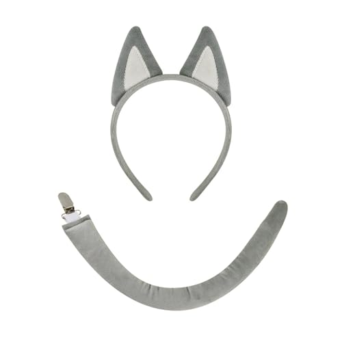 Qcbuegof Stilvolle Plüschtier-Stirnbänder Schwanz lustige Ohren Kopfschmuck Cosplay für Kinderpartys und Erwachsene Feiern Plüsch Ohr Stirnbänder von Qcbuegof