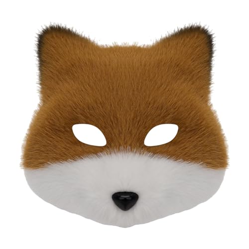 Qcbuegof Tier-Füchse, Wolf, Plüschkatzen, halbes Gesicht, Augenmaske, Cosplay, Halloween, Kostüm-Requisiten für Maskeraden, Karneval, Kunstpelze, Wolfskatzen, Füchse Qcbuegof Tier-Füchse, Wolf, Plüschkatzen, halbes Gesicht, Augenmaske, Cosplay, Halloween, Kostüm-Requisiten für Maskeraden, Karneval, Kunstpelze, Wolfskatzen, Füchse von Qcbuegof