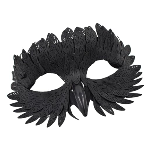 Qcbuegof Tierhalbes Gesicht, Halloween-Maskerade, Party, Rollenspiel, Vogelschnabel, gefiedert, Rollenspiel, Halloween-Party, Maskerade, Vogelschnabel von Qcbuegof