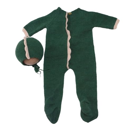 Qcbuegof Unisex Neugeborene Dinosaurier Strick Outfit Für Erste Foto Bequeme Und Stilvolle Baby Strick Strampler Langarm Mit Unisex Baby Fotoshooting Kleidung von Qcbuegof