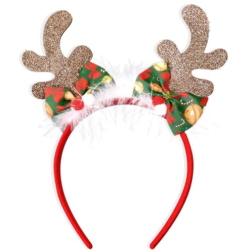 Qcbuegof Verstellbare Antler Stirnbänder Carnivals Rentiere Kopfbedecke Frauen Kopfspeise Haarzubehör Für Kinder Kostüm Rudolph Antler Mit Ohren von Qcbuegof