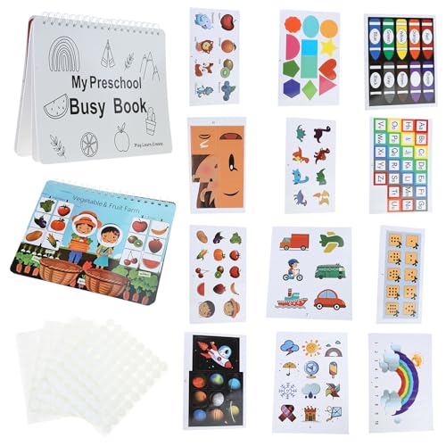 Qcbuegof Vorschullernbuch Geschäftiger Buch Mit Aufkleber Für Kleinkinder Sensorisches Buch Early Learning Activity Buch Bildungs ​​Spielzeug Vorschulaktivitätsbuch von Qcbuegof