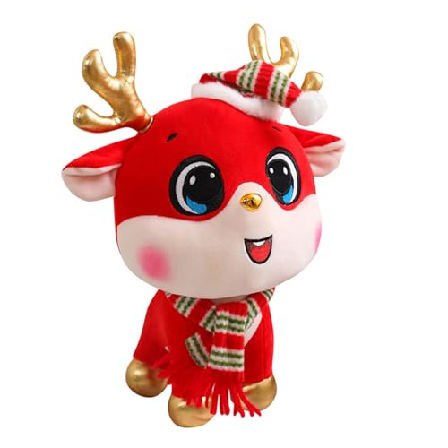Qcbuegof Weihnachtsschmuck Rentier Plüschspielzeug Ausgestopfte Tiere Plüschspielzeug Plüschpuppen Schönes Weiches Plushie Geschenk Für Kinder Kleinkind Weihnachtsreinentrope Stofftier von Qcbuegof