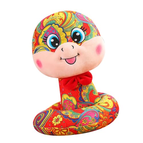 Qcbuegof Zodiacal Snake Maskottchen Kuschely Puppenfestplüschspielzeug Für Chinesisches Neujahrsbürodekoration Mit Hängenden Haken Kuschelige Schlange Stofftier von Qcbuegof