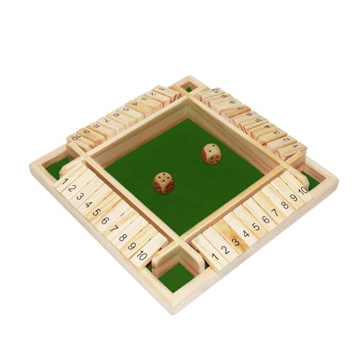 Qcdou Shut The Box Spiel, Brettspiel aus Holz mit 2 Würfel, Würfelspiel für 1–4 Spieler, ab 3 4 5 6 + Jahre Mathematik Lernspielzeug, Traditional Pub Board Würfelspiel, zum Kinder/Erwachsene(Grün) Qcdou Shut The Box Spiel, Brettspiel aus Holz mit 2 Würfel, Würfelspiel für 1–4 Spieler, ab 3 4 5 6 + Jahre Mathematik Lernspielzeug, Traditional Pub Board Würfelspiel, zum Kinder/Erwachsene(Grün) von Qcdou