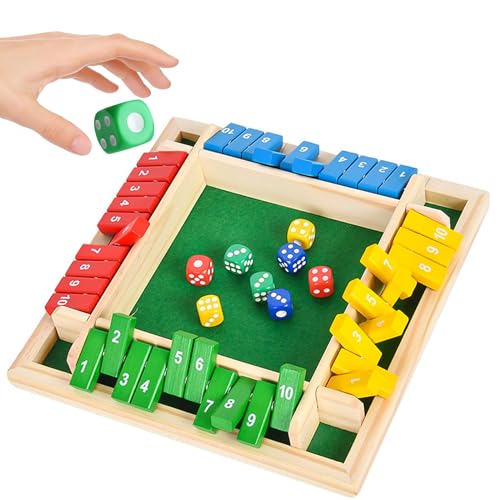 Qcdou Shut The Box Spiel, Würfelspiel für 4 Spieler, Holz Brettspiel, Mathematik Lernspielzeug, Klassische Tischspiele für Klassenzimmer, Traditional Pub Board Würfelspiel, zum Kinder/Erwachsene(B) Qcdou Shut The Box Spiel, Würfelspiel für 4 Spieler, Holz Brettspiel, Mathematik Lernspielzeug, Klassische Tischspiele für Klassenzimmer, Traditional Pub Board Würfelspiel, zum Kinder/Erwachsene(B) von Qcdou