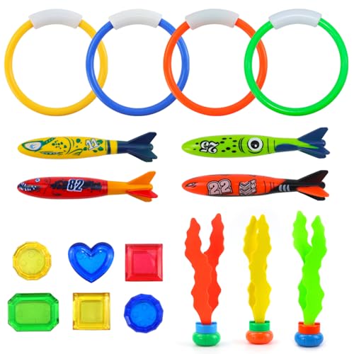 Qcdou 17 Stück Tauchspielzeug für Kinder, Unterwasser Tauchspielzeug Set, Tauchringe für Kinder, Digitaler Tauchring, Schwimmbad Spielzeug, Wasserspielzeug für Jungen Mädchen Qcdou 17 Stück Tauchspielzeug für Kinder, Unterwasser Tauchspielzeug Set, Tauchringe für Kinder, Digitaler Tauchring, Schwimmbad Spielzeug, Wasserspielzeug für Jungen Mädchen von Qcdou