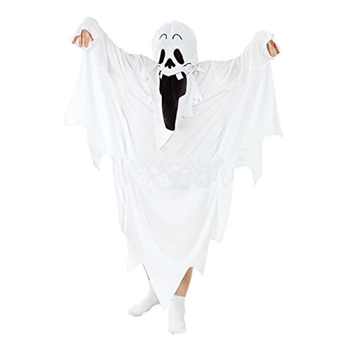 Qchomee Halloween Geister Kostüm - Gespenst Ghoul Kaputze Teufel Umhang Horror für Erwachsene und Kinder - Einheitsgröße Phantom von Qchomee