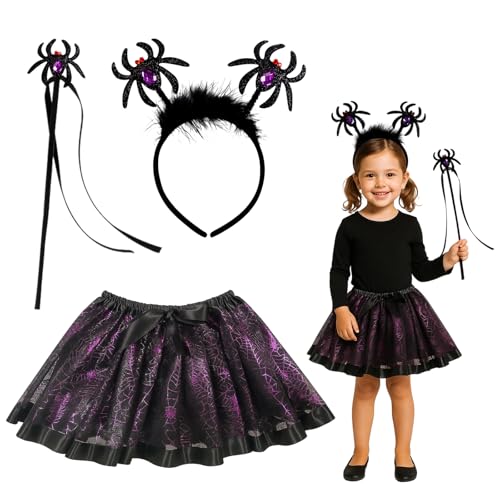 QckZee Spinnen Kostüm Kinder, Halloween Kostüm Mädchen, Spinnen Kinder Tutu Rock mit Spinnen Haarreif und Spinnen Zauberstab, Spinnen Kostüm Mädchen für Halloween Karneval Cosplay QckZee Spinnen Kostüm Kinder, Halloween Kostüm Mädchen, Spinnen Kinder Tutu Rock mit Spinnen Haarreif und Spinnen Zauberstab, Spinnen Kostüm Mädchen für Halloween Karneval Cosplay von QckZee