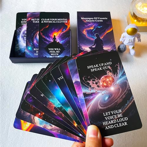 Qcsdckot Höhere Selbstnachrichten, Orakeldeck, kosmische Orakelkarten, positive Affirmationskarten helfen Ihnen, Ihr bestes Leben zu schaffen von Qcsdckot
