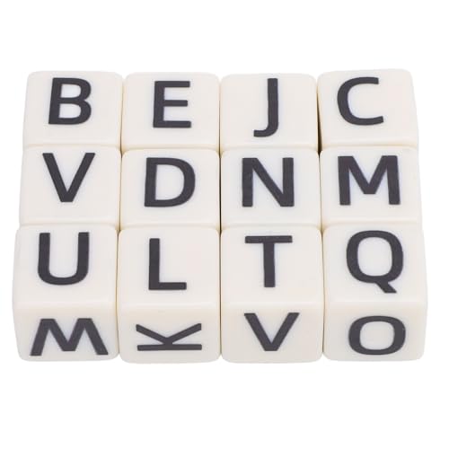 Alphabet Dice Creative Game English Letter Dice Set 6 -Sided Game Fun Multiplayer Word Camping -Spiele Fun Word Kombination Würfel Spiel für Familienspiel Nacht Daily Dekoration von Qcwwy