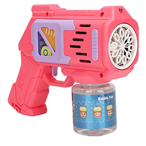 Bubble Machine, Automatische Wasserdichte 10-Loch Blitz-LED-Seifenblasenmaschine mit Blasenflüssigkeit für Party-Gadgets (Rosa) von Qcwwy
