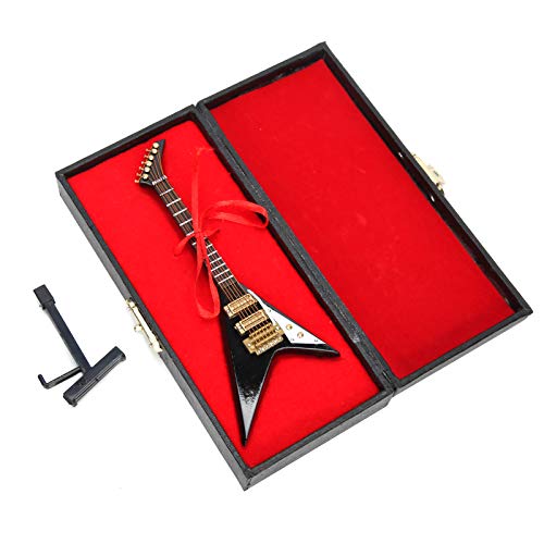 Gitarren-Miniaturmodell, Mini-E-Gitarren-Modell, Musikinstrumenten-Sammlung, Dekorative Ornamente mit Ständer und Koffer für Musik-Festival-Dekoration, Party-Dekoration Gitarren-Miniaturmodell, Mini-E-Gitarren-Modell, Musikinstrumenten-Sammlung, Dekorative Ornamente mit Ständer und Koffer für Musik-Festival-Dekoration, Party-Dekoration von Qcwwy