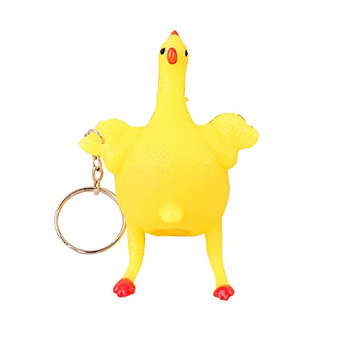 Qcwwy Lustiger Gummihuhn-Schlüsselanhänger, Schlüsselanhänger, Quetschspielzeug, Neuheit, Eier Legen, Hühnerspielzeug, Wut Entlüften, Gummihuhn, Lustiges Huhn und Eier, Qcwwy Lustiger Gummihuhn-Schlüsselanhänger, Schlüsselanhänger, Quetschspielzeug, Neuheit, Eier Legen, Hühnerspielzeug, Wut Entlüften, Gummihuhn, Lustiges Huhn und Eier, von Qcwwy
