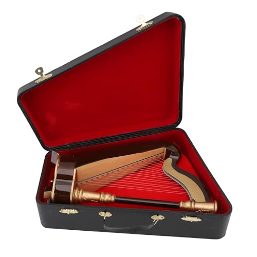 Mini Harfe Modell, 25cm Miniatur Harfe Musical Modell Musikalisches Replik Handwerk Ornament mit Musik Musik Musik Kunst Sammlung Dekoration für Schreibtisch Tisch Bücherregal von Qcwwy