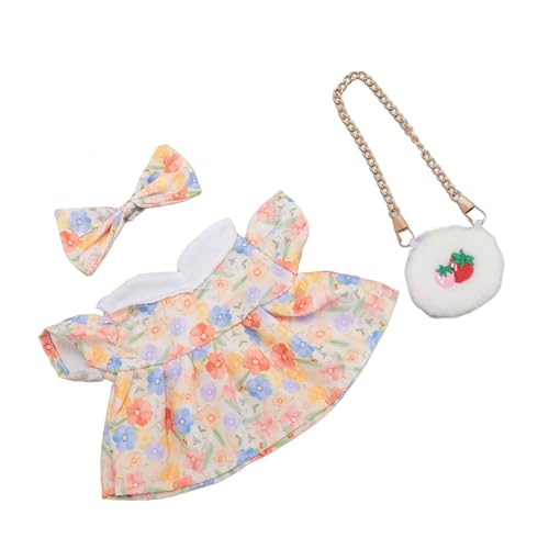 Qcwwy Plüschpuppenkleid, Puppenkleidungs-Kostümset für 7,8-Zoll-weiche Stoffpuppen, Baumwollpuppenspielzeug, Dekoration, Rock, Fliege, Anziehkleidung für Puppen, Modeset mit Qcwwy Plüschpuppenkleid, Puppenkleidungs-Kostümset für 7,8-Zoll-weiche Stoffpuppen, Baumwollpuppenspielzeug, Dekoration, Rock, Fliege, Anziehkleidung für Puppen, Modeset mit von Qcwwy