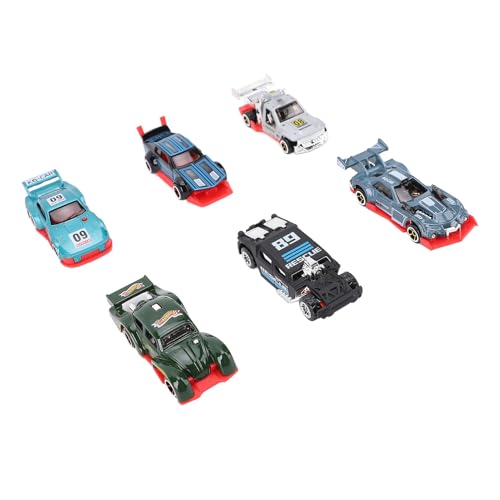 Qcwwy 1:64 Rennwagenmodelle Zusammen mit Aluminiumauto -Spielzeug mit Einer Geschenkfunktion Einer Gleitfunktion von, 6pc -Rennen von Qcwwy