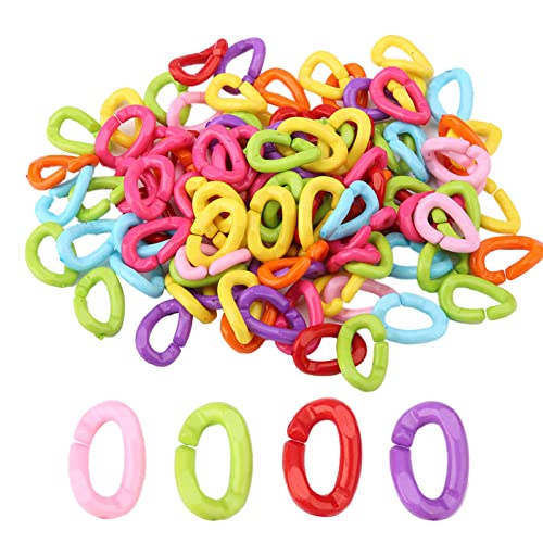 Qcwwy 100pcs Regenbogen -C -Kettenglieder, Spielzeug für Vögel Papageien, DIY Kleine Haustier Ratte Makawafel Afrikanische Grautöne Cockoo Cockoo Cockatiel, Ideales Fußspielzeug mit Leuchtenden von Qcwwy