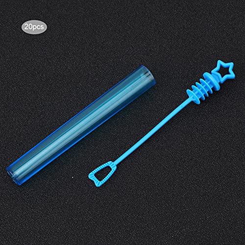 Qcwwy 20pcs Röhrchen Bubble Seifenflaschen Langlebig Plastikmaterial für Kinderspielzeugparty -Dekoration Geburtstag Herz weiß (Fünf-Punkte-Sternblau) von Qcwwy