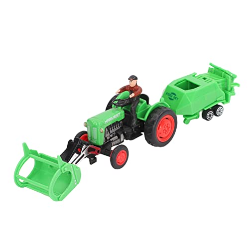 Qcwwy Bauernhoftraktor-Spielzeugmodell, realistische Legierung, exquisites Traktor-Spielzeugmodell mit Trolley für Zuhause (grün) von Qcwwy