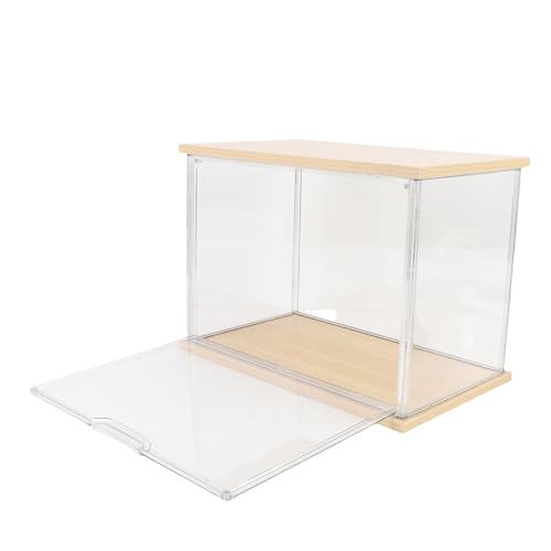 Qcwwy Clear Clear Doll Display -Zahl Sammelbare Ausstellungsbox für Einfache Zugang Zum Souvenir -Sammelzahlen für Holzplastikstatuen 14.3x8.7x10.7in (Yellow) von Qcwwy