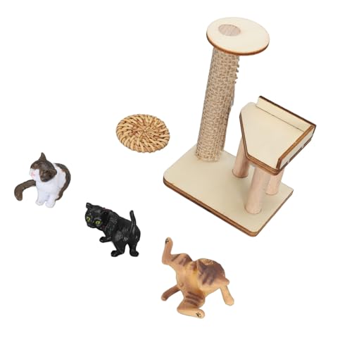 Qcwwy DIY-Katzenfiguren-Spielset, Sperrholzkonstruktion, Kompakt und Tragbar, Einzigartig und Auffällig, Sicher und Zuverlässig, für Katzenliebhaber (Gewebter Mattentyp) von Qcwwy