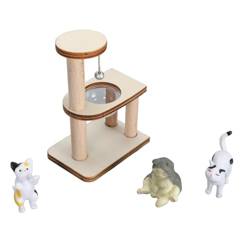 Qcwwy DIY-Katzenfiguren-Spielset, Sperrholzkonstruktion, Kompakt und Tragbar, Einzigartig und Auffällig, Sicher und Zuverlässig, für Katzenliebhaber (Transparenter Abdeckungstyp) von Qcwwy