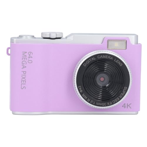 Digitalkamera, 1080P, Automatischer Weißabgleich, Kompaktkamera, Wiederaufladbar, 16-facher Digitalzoom für Reisen (Purple) von Qcwwy