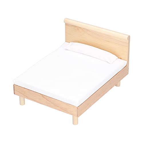 Qcwwy Doppel -Miniaturbett mit Idealem Eichenmaterial für die Dekoration des Puppenhauss 1:12 Puppenhaus und Qcwwy Doppel -Miniaturbett mit Idealem Eichenmaterial für die Dekoration des Puppenhauss 1:12 Puppenhaus und von Qcwwy