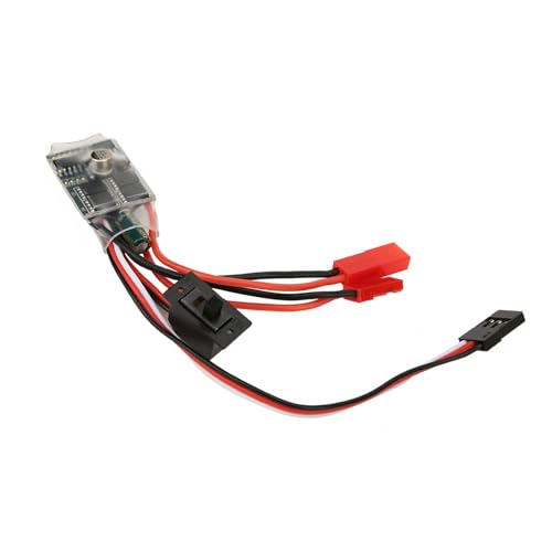 Qcwwy Hochwertiger Bidirektionaler 30-A-Bürstenregler für 1/16 1/18 1/24 Autoboote, Sicherer und Zuverlässiger Geschwindigkeitsregler für RC-Bastler und Anfänger (mit Bremse) von Qcwwy