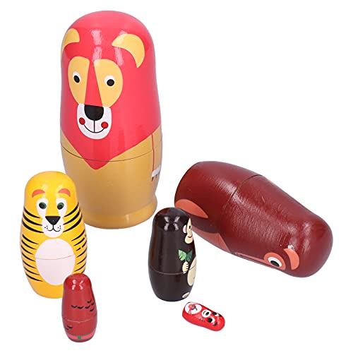 Qcwwy Hölzerne Russische Nistpuppen -Kit mit Süßem Tiermuster - Kinderspielzeug, Wohnkultur, Festlich Qcwwy Hölzerne Russische Nistpuppen -Kit mit Süßem Tiermuster - Kinderspielzeug, Wohnkultur, Festlich von Qcwwy