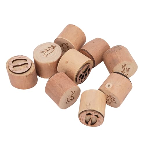 Qcwwy Kleine Runde Holzmarken Set 9pcs Runde Holzpfoten Druckstempel Set Holztiere Stempelstempel Stempel Stempel Sandale Multifunktionale Dekorative Tiere Druckstempel für Scrapbooking von Qcwwy