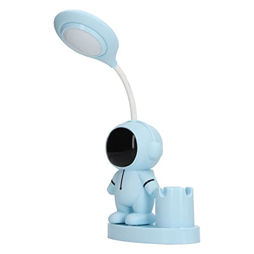 Qcwwy Kleine Schreibtischlampe, Niedliche Cartoon-LED-Lichtquelle, Studienlampe, Silikonschlauch für Wohnheim (Blau) von Qcwwy