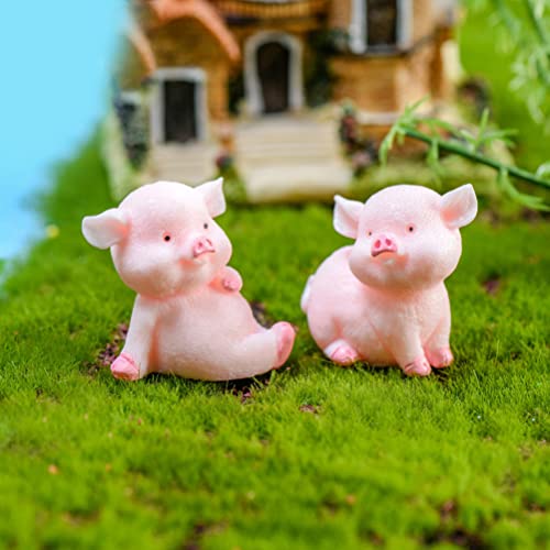 Qcwwy Mini Schwein Figuren Kuchen Toper Dekorationen Set von 8 für Geburtstagsfeier Pink Orament (Nr. 1-8) von Qcwwy