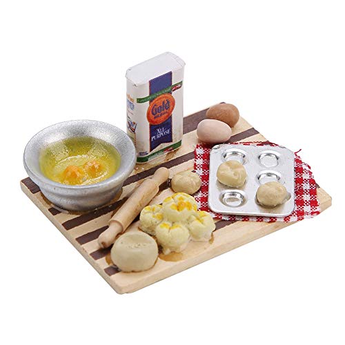 Qcwwy Miniatur Food Kitchen Board für Dollhouse für Puppe auf 1/12 Skala, Exquisites Holz und Harzspielzeug Zur Dekoration des Hauses von Qcwwy Miniatur Food Kitchen Board für Dollhouse für Puppe auf 1/12 Skala, Exquisites Holz und Harzspielzeug Zur Dekoration des Hauses von von Qcwwy