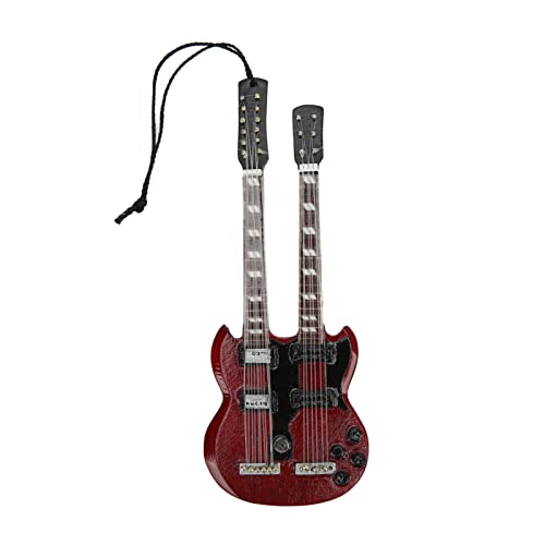 Qcwwy Miniaturgitarrenmodell 4.7in, Doppelhals -Bass -Gitarren Pendellin Mini Holzgitarren Ornament für Home Display Dekoration, Wunderschön Gefertigtes, Ideales Qcwwy Miniaturgitarrenmodell 4.7in, Doppelhals -Bass -Gitarren Pendellin Mini Holzgitarren Ornament für Home Display Dekoration, Wunderschön Gefertigtes, Ideales von Qcwwy