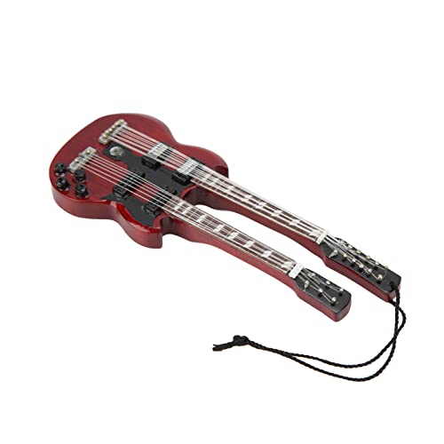 Qcwwy Miniaturgitarrenmodell 4.7in, Doppelhals -Bass -Gitarren Pendellin Mini Holzgitarren Ornament für Home Display Dekoration, Wunderschön Gefertigtes, Ideales Qcwwy Miniaturgitarrenmodell 4.7in, Doppelhals -Bass -Gitarren Pendellin Mini Holzgitarren Ornament für Home Display Dekoration, Wunderschön Gefertigtes, Ideales von Qcwwy