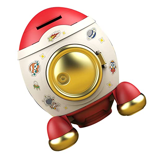 Qcwwy Money Box Piggy Bank Cartoon Raketenform Storage Container Multifunktion Geld Box Großer Raum Modernes Dekoratives Glas für Mädchen Ermutigen Sparengewohnheiten mit Stilvoll (Romantisches Qcwwy Money Box Piggy Bank Cartoon Raketenform Storage Container Multifunktion Geld Box Großer Raum Modernes Dekoratives Glas für Mädchen Ermutigen Sparengewohnheiten mit Stilvoll (Romantisches von Qcwwy