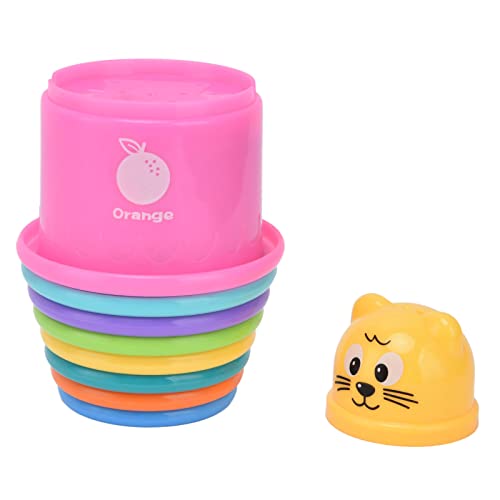 Qcwwy Pädagogischer Stapelbecher für, Buntes Zahlen- und Fruchtmuster-Spielzeug, BPA-Material, Ideal für Spielgruppen und Kindergarten von Qcwwy
