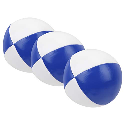 Qcwwy Professionelles Jonglieren von Bällen für Hochleistungsübungen, 3PCS PU -Leder -Jonglierkugeln für Erwachsene und (Blau und weiß) von Qcwwy