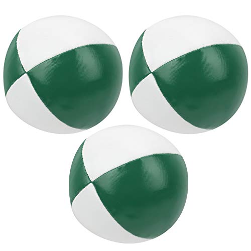 Qcwwy Professionelles Jonglieren von Bällen für Hochleistungsübungen, 3PCS PU -Leder -Jonglierkugeln für Erwachsene und (Grün Weiß) von Qcwwy