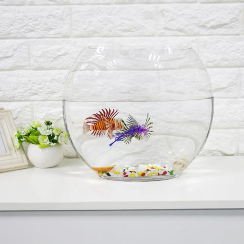 Qcwwy Simulation Lion Fisch Leuchtet Aquarium Fischtankdekor für Unterwasserszene Lebendiges Blaues Silikon für Fischtankdekoration (Rot) von Qcwwy