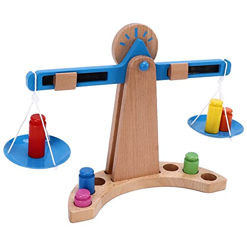 Qcwwy Spielzeugausgleichskala für , Pädagogische Holzwäheskala für die Entwicklung von Kreativität und Vorstellungskraft, Angepasst an die Verbesserung der Händekoordination, Mehr Als 3 Jahre von Qcwwy